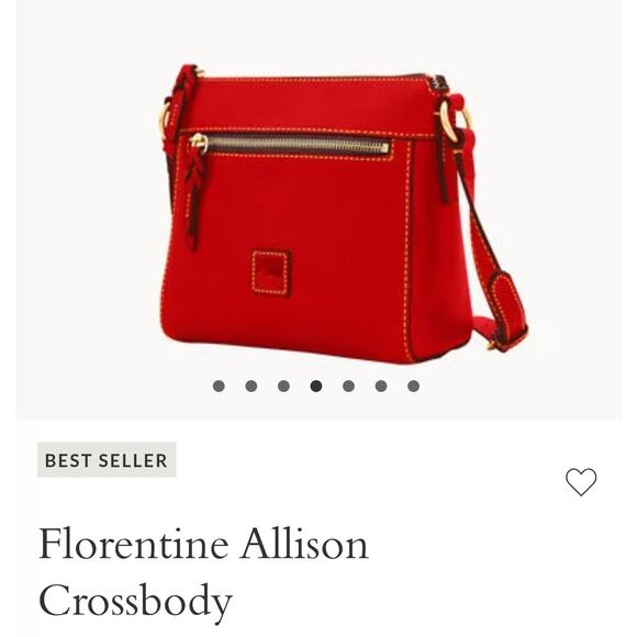 NWT Dooney and Bourke Florentine Allison RED Vachetta Leather Crossbody $278 - Picture 2 of 16